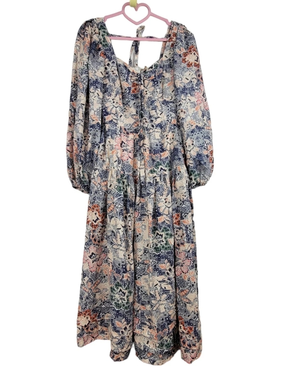 Anthropologie Moon River Puff Sleeve Cottage Core Midi Dress - S